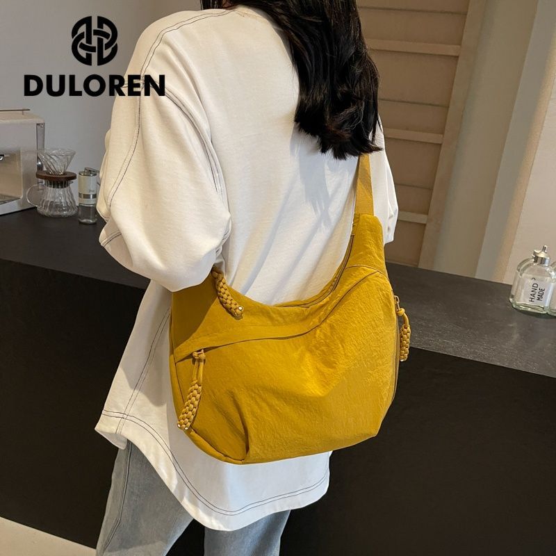 DULOREN斜挎包大容量通勤包2026新款包包单肩运动百搭背包饺子包 图片 4