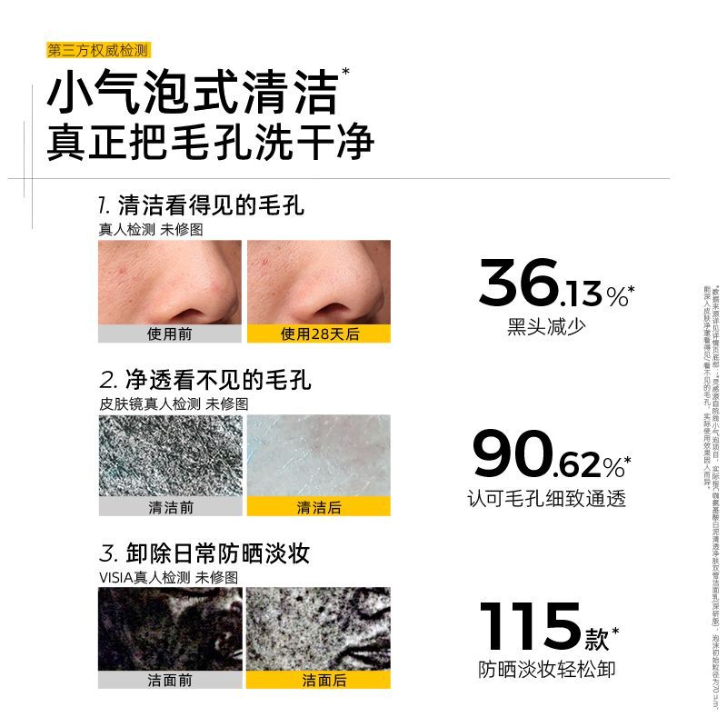 C咖洗面奶氨基酸白泥双管洁面控油祛痘去黑头深层清洁毛孔学生党 图片 3