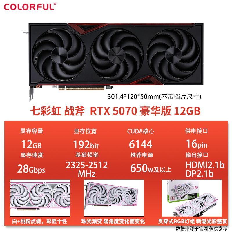 �߲ʺ� RTX 5070 ս������ 12G �羺��׷��Ϸ�Կ� ˳����� 5199Ԫ