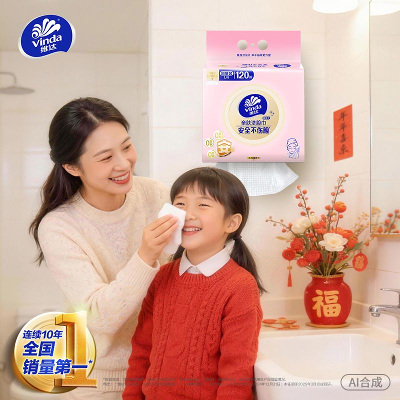 维达洗脸巾一次性毛巾家用加厚宿舍面巾抽取式洁面专用家庭装宿舍