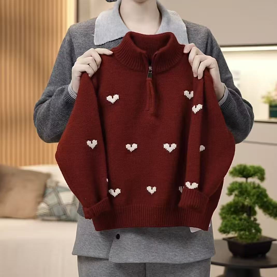 Mädchen Strickpullover Korean Style Lockerer Herbst Winter Pulli_voghion.com