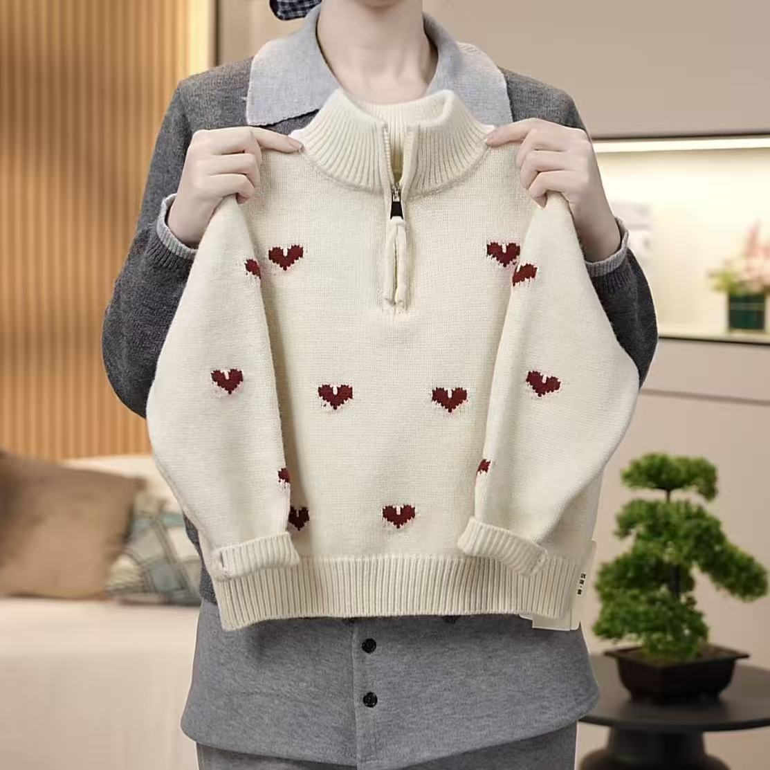 Mädchen Strickpullover Korean Style Lockerer Herbst Winter Pulli_voghion.com