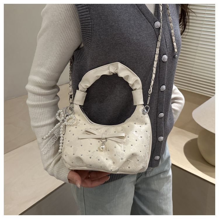Elegante borsa a tracolla donna dumpling con fiocco a spalla_voghion.com