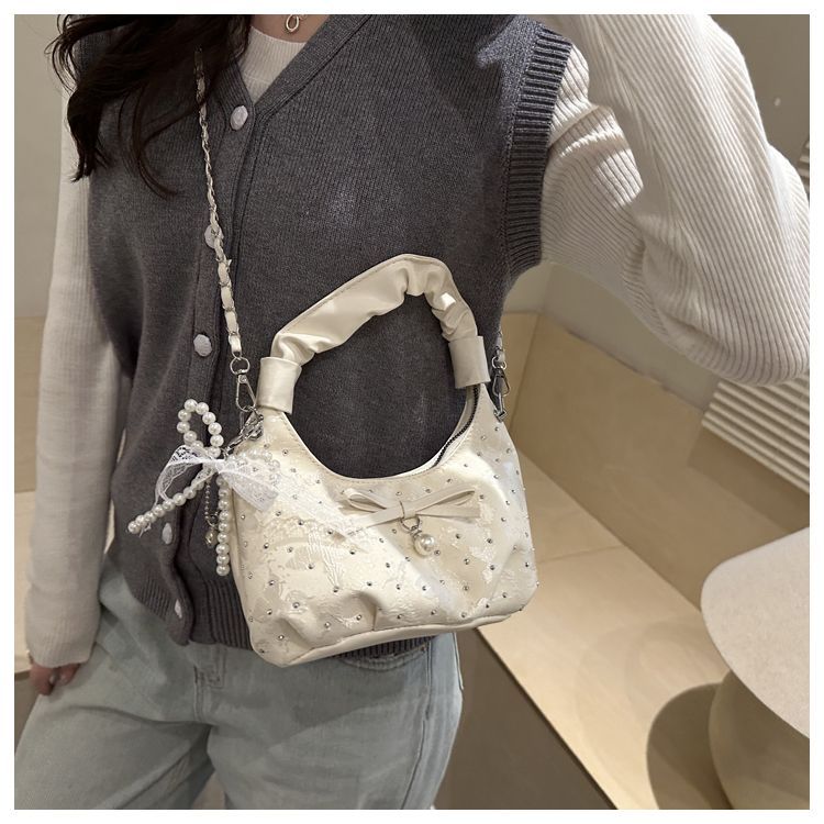 Elegante borsa a tracolla donna dumpling con fiocco a spalla_voghion.com