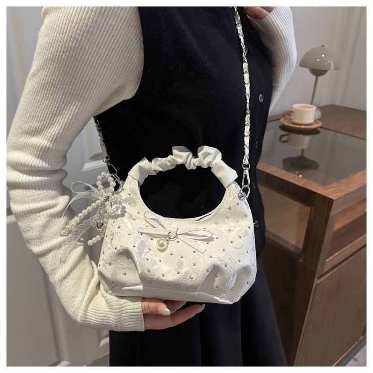 Elegante borsa a tracolla donna dumpling con fiocco a spalla_voghion.com
