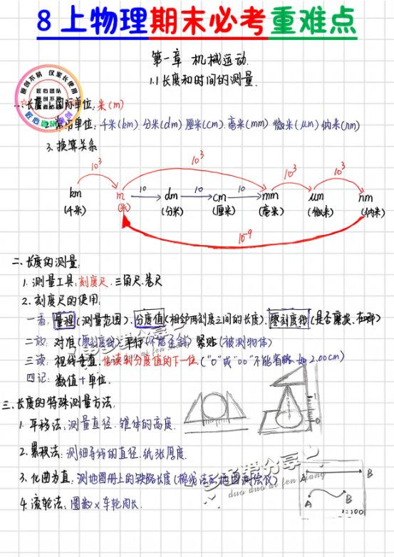 8上物理期末笔记