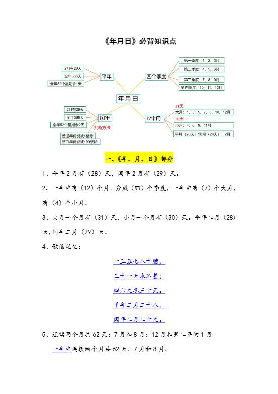 三下数学年月日必背知识点整理.pdf