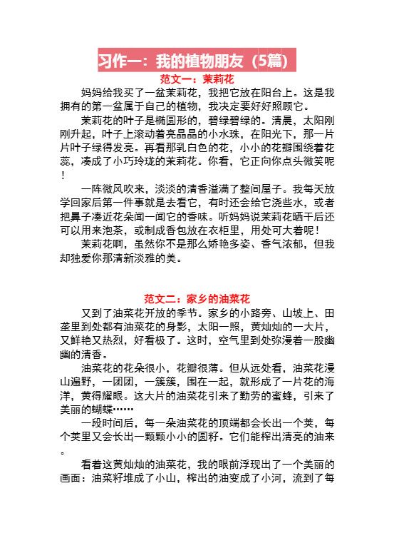 三年级语文下册1-8单元作文范文.pdf