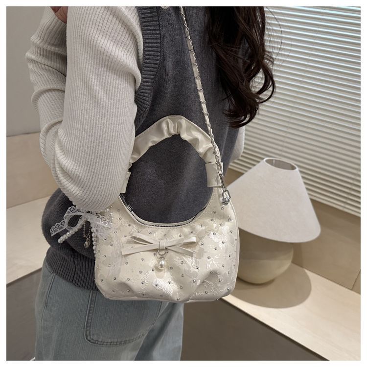 Elegante borsa a tracolla donna dumpling con fiocco a spalla_voghion.com
