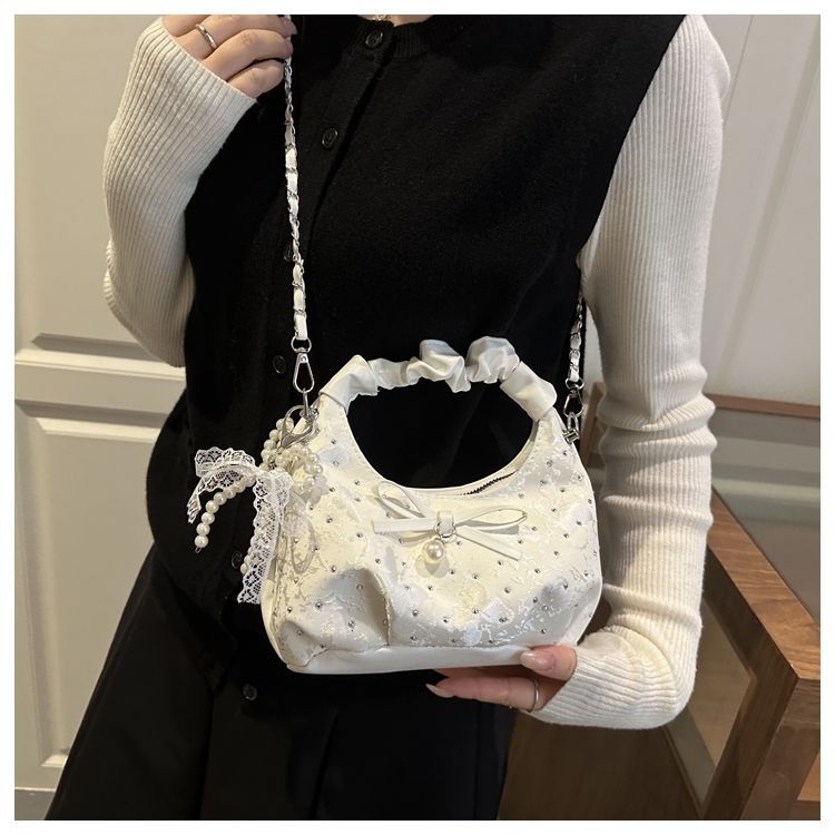 Elegante borsa a tracolla donna dumpling con fiocco a spalla_voghion.com