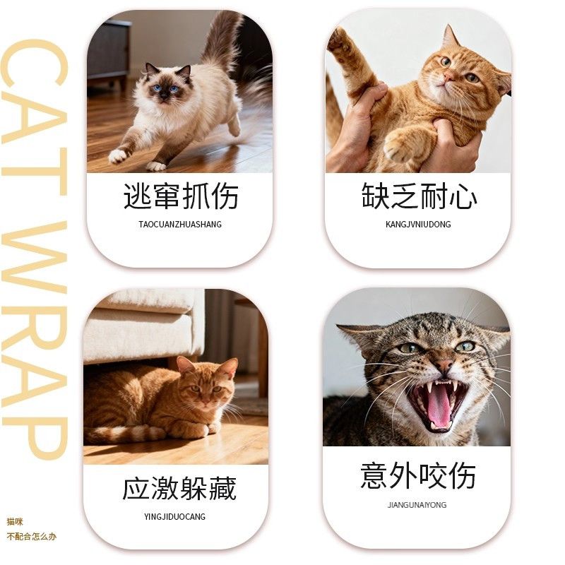 防抓防咬猫咪多功能裹袋护理袋裹猫布袋保定包剪指甲打针固定神器 图片 6