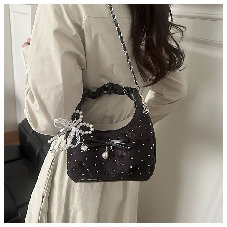 Elegante borsa a tracolla donna dumpling con fiocco a spalla_voghion.com