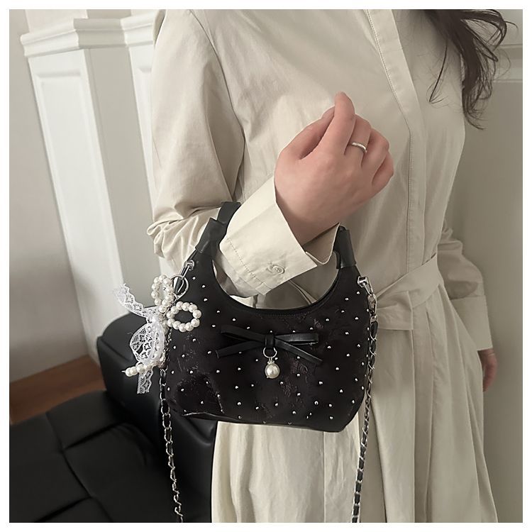 Elegante borsa a tracolla donna dumpling con fiocco a spalla_voghion.com