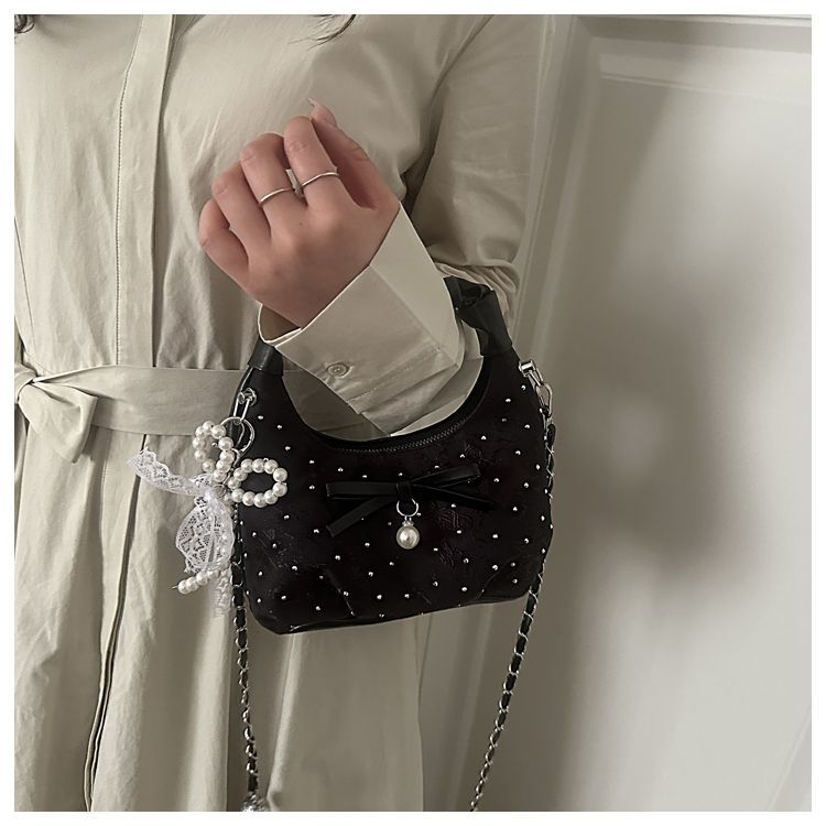 Elegante borsa a tracolla donna dumpling con fiocco a spalla_voghion.com