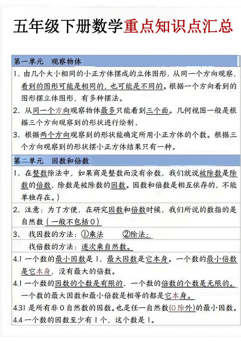 五年级下册数学重点知识点汇总.pdf
