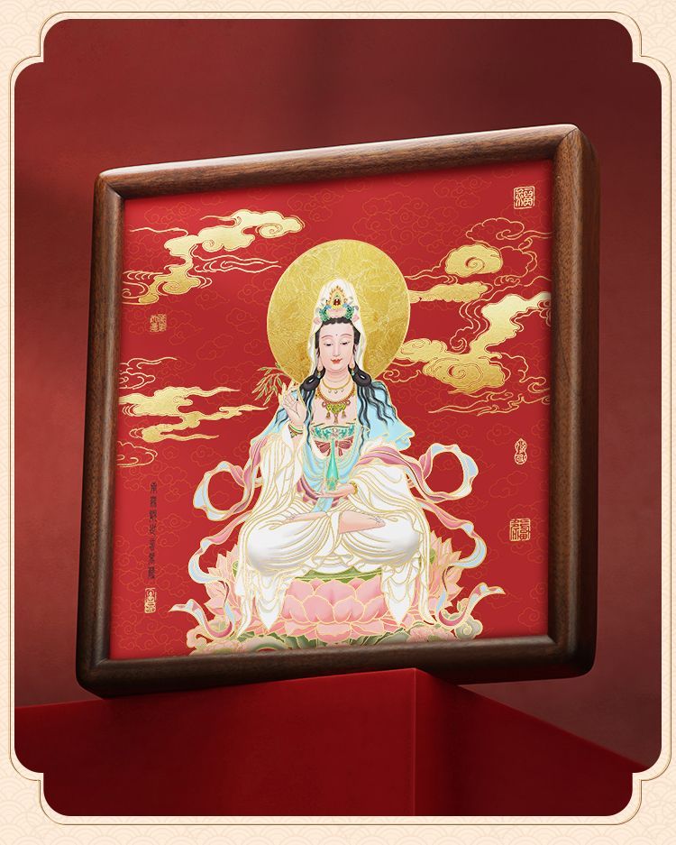 六合铜春「观音」家居桌面摆件书房摆台祈福平安长辈送礼祝福礼品 detail 8