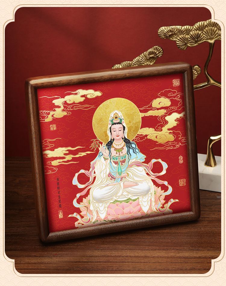 六合铜春「观音」家居桌面摆件书房摆台祈福平安长辈送礼祝福礼品 detail 12