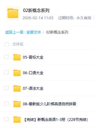 新概念系列英语学习资料 经典体系高效学英语 百度网盘资源