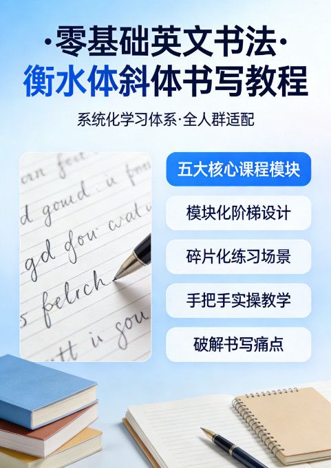 零基础英文书法完结版 衡水体斜体书写教程网盘资源 零基础英文书法完结版 衡水体斜体书写教程网盘资源