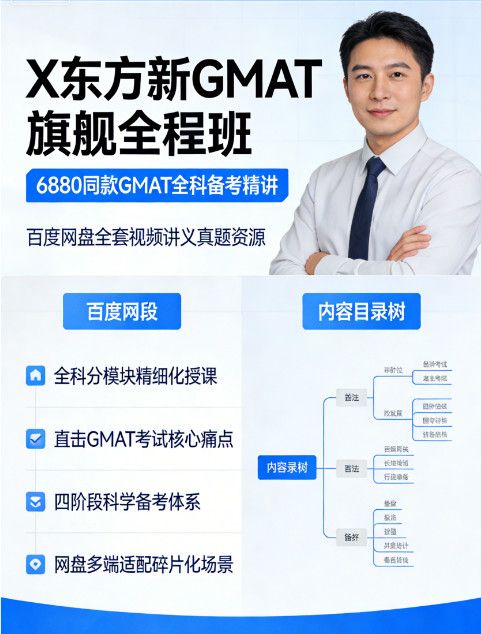 X 东方新 GMAT 旗舰全程班 GMAT 全科备考精讲 百度网盘全套视频讲义真题资源