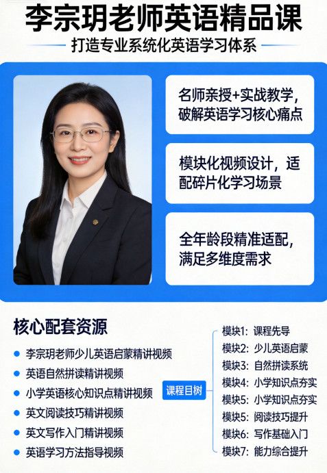 李宗玥老师英语课程 高清视频精讲网盘资源 李宗玥老师英语课程 高清视频精讲网盘资源