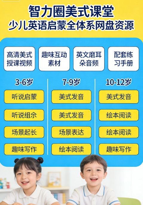 智力圈美式课堂 少儿英语启蒙全体系网盘资源