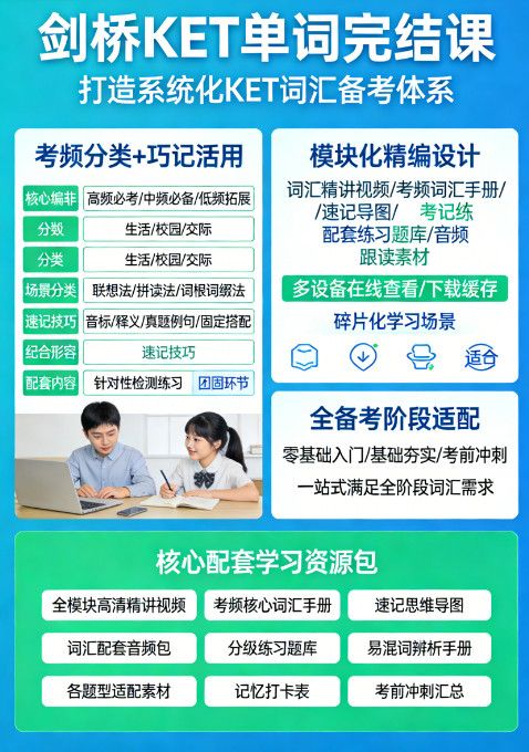 剑桥 KET 单词完结版 核心词汇速记备考网盘资源