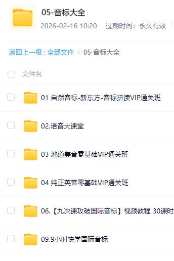 英语音标大全精品学习资料 百度网盘免费分享