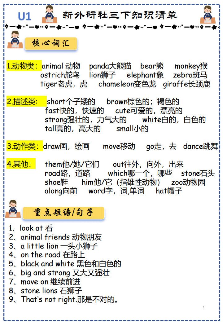 三年级下册外研版英语知识点清单12页.pdf 无水印可下载