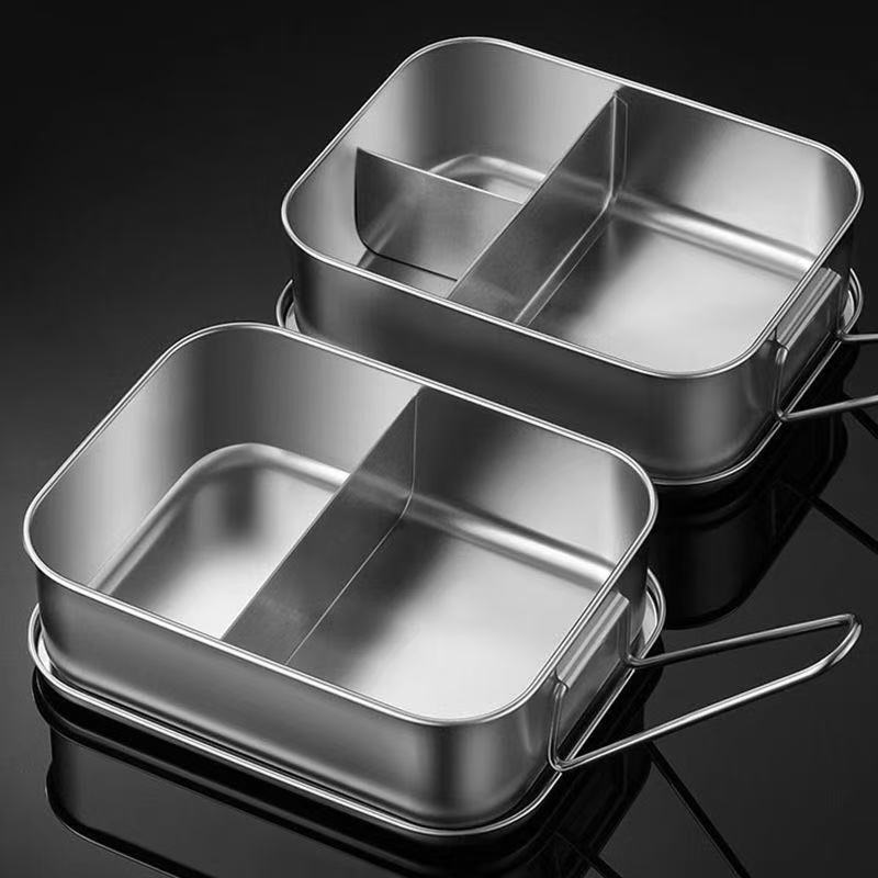 German Food Grade 304 Stainless Steel Steaming Lunch Office Workers And Students, Old Style Compartmented Meal Box For_voghion.com