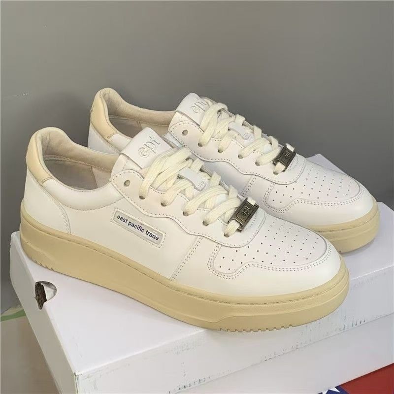 Baskets rétro style coréen décontractées blanches pour femme_voghion.com
