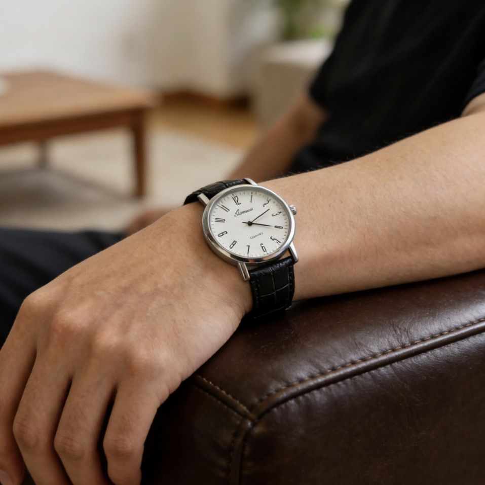 Orologio da uomo al quarzo classico nero business_voghion.com
