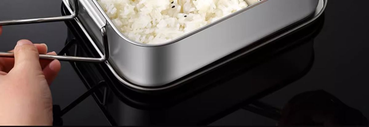 304 Eco-friendly Stainless Steel Thickened Box, Food-grade Rectangular Student Lunch Box With Lid, Suitable For_voghion.com
