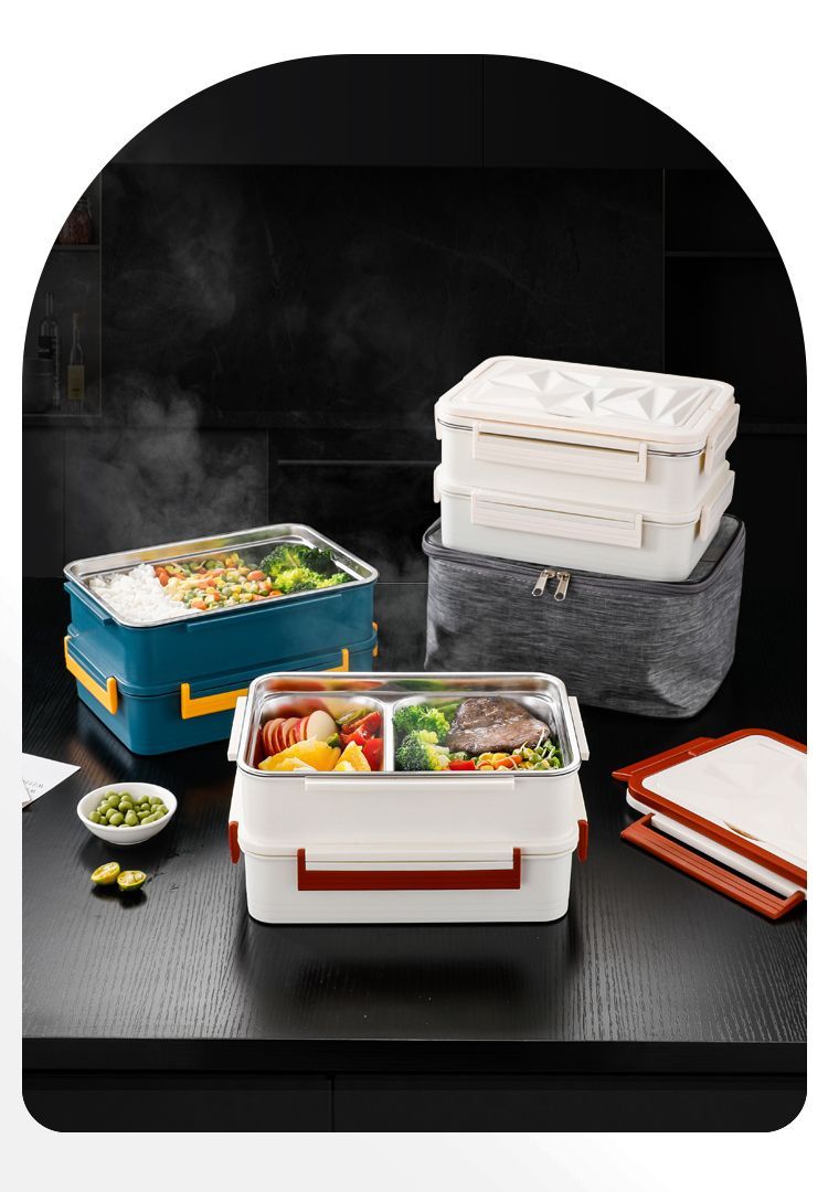 Self-heating No Electricity Or Fire Needed, Compartmented Food Device, Pack Lunch Box, Large-capacity Heating Box_voghion.com