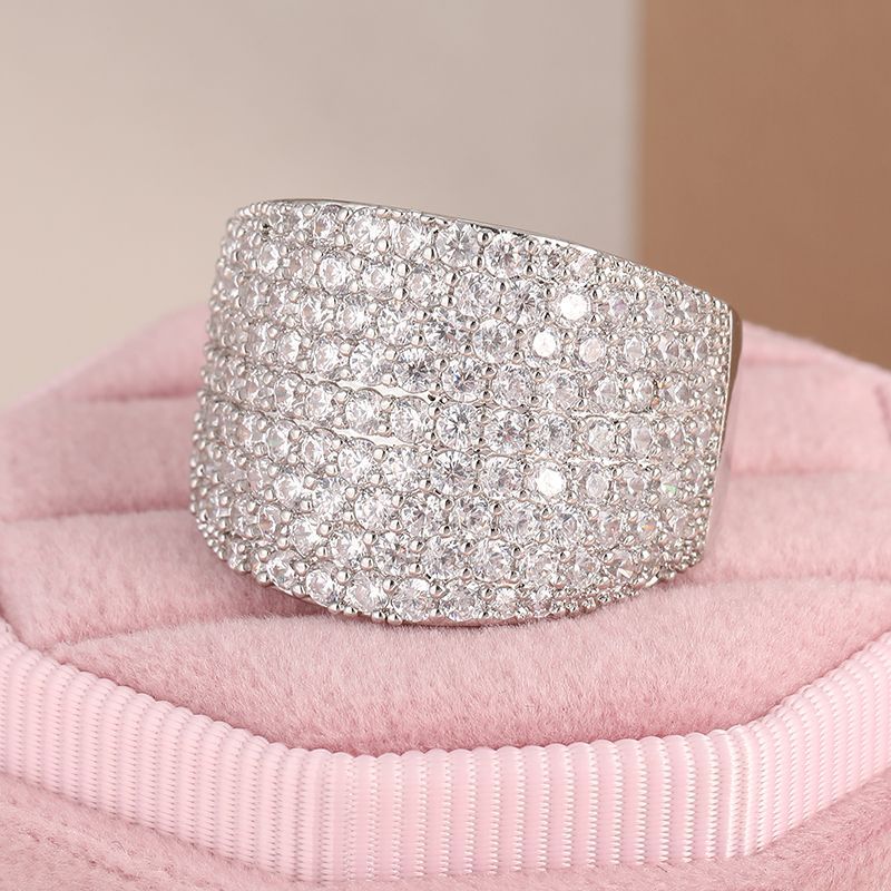 Breiter Diamantring Für Damen Luxuriöser Statement Schmuck_voghion.com