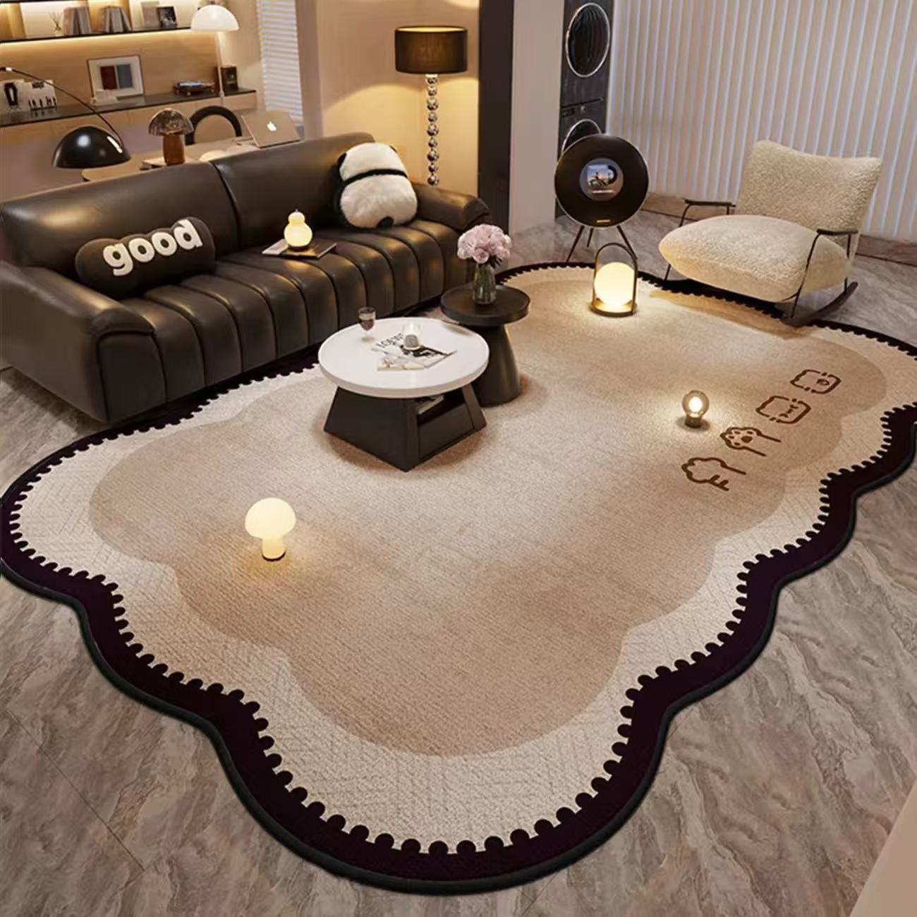 客厅地毯2026新款意式复古硅藻泥防滑吸水隔凉沙发茶几地垫脚垫