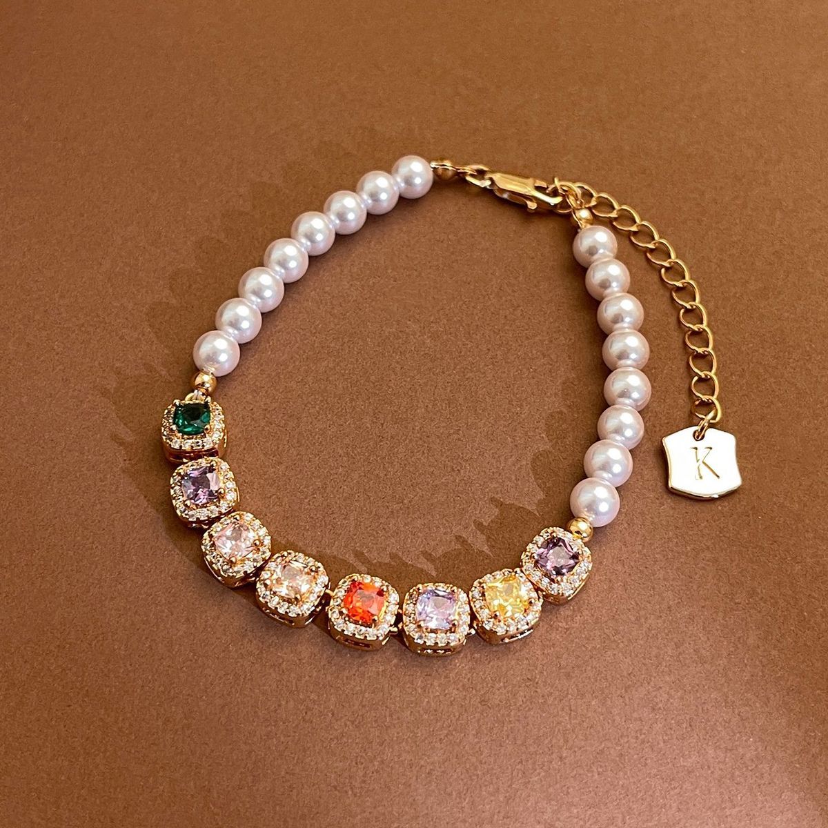 Color Zircon Pearl Bracelet detail image 17