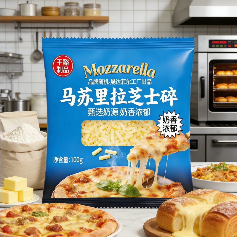 马苏里拉芝士碎拉丝家用制披萨焗饭热狗棒奶 图3