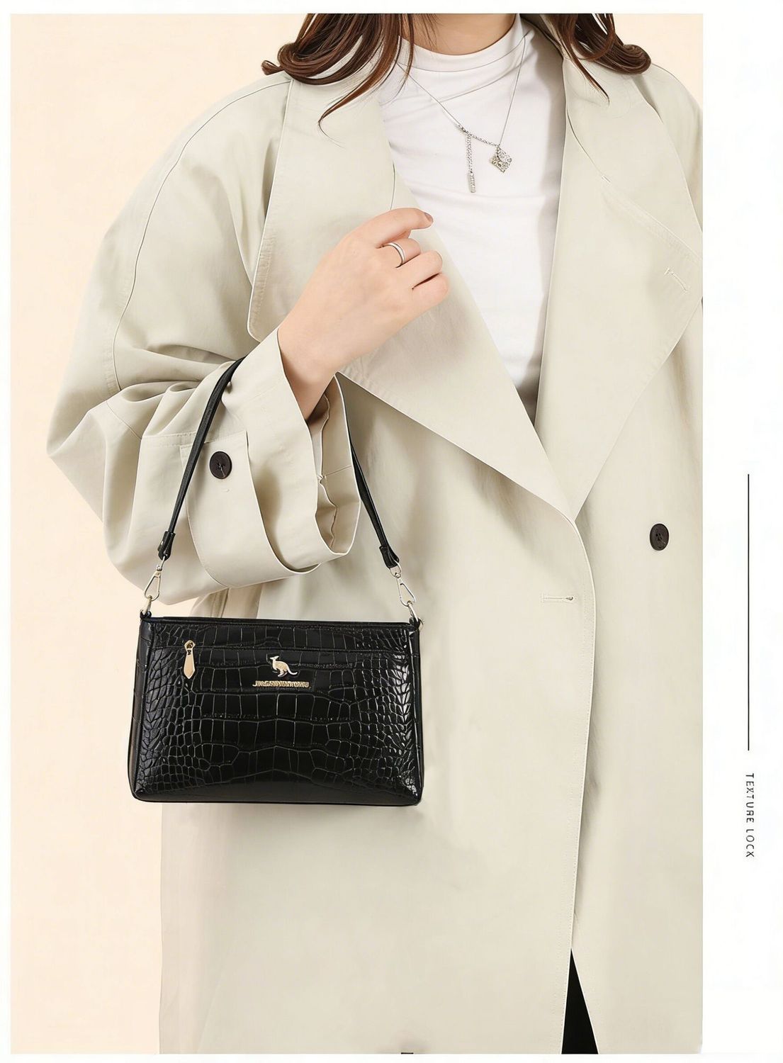 Women's Crocodile Pattern Shoulder Bag Large Capacity Crossbody_voghion.com