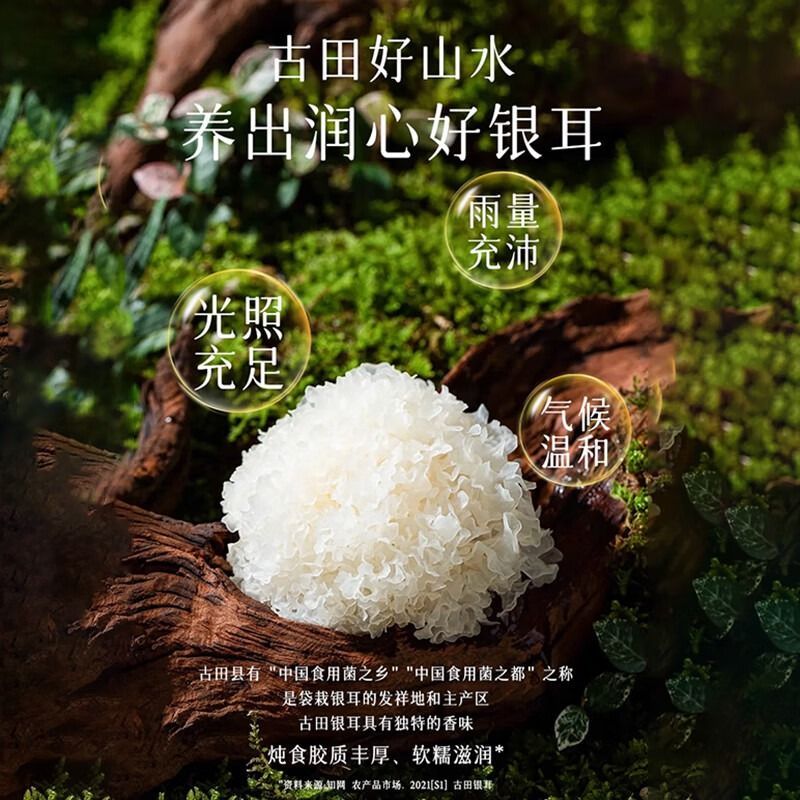 鲜珥家有机本草七白银耳50g干货免洗焖泡即食银耳羹古田高山银耳 图片 8