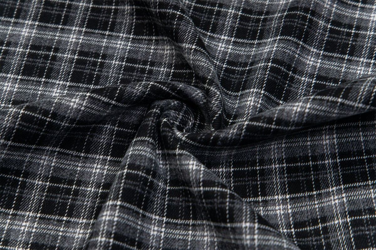 American Retro Plaid Casual For Women, New Spring/summer Style, Color-blocked Plaid, Loose-fitting, Slimming, Wide-leg_ecoleips.com