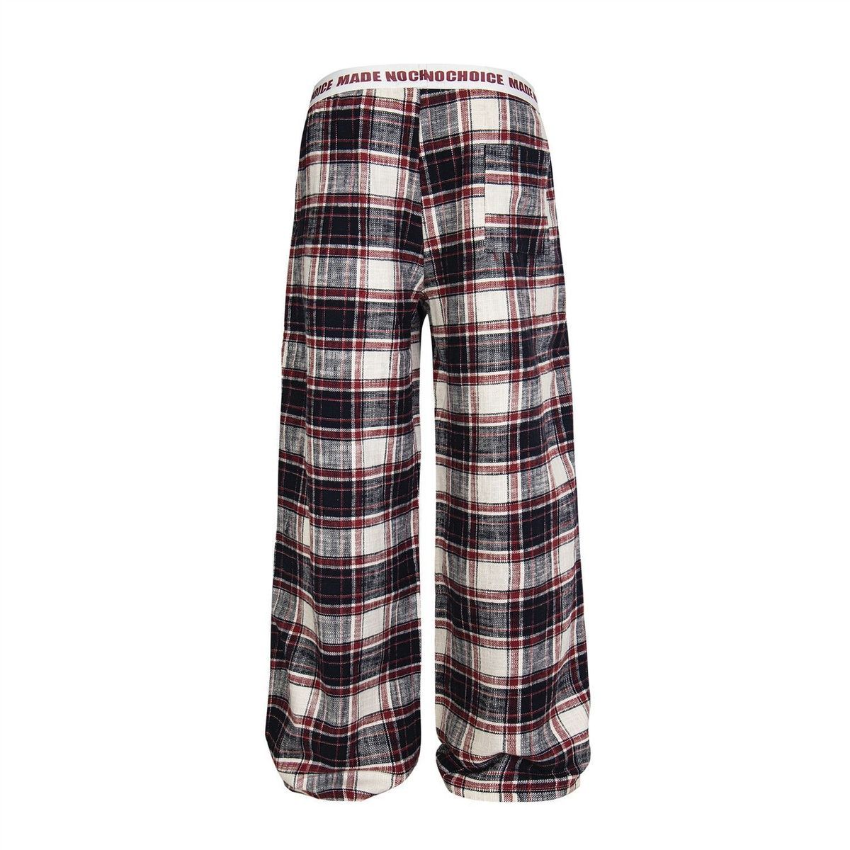 American Retro Plaid Casual For Women, New Spring/summer Style, Color-blocked Plaid, Loose-fitting, Slimming, Wide-leg_ecoleips.com