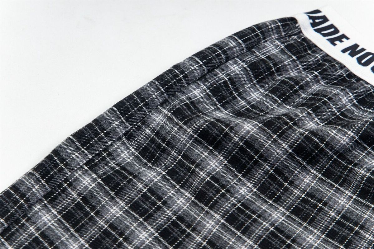 American Retro Plaid Casual For Women, New Spring/summer Style, Color-blocked Plaid, Loose-fitting, Slimming, Wide-leg_ecoleips.com
