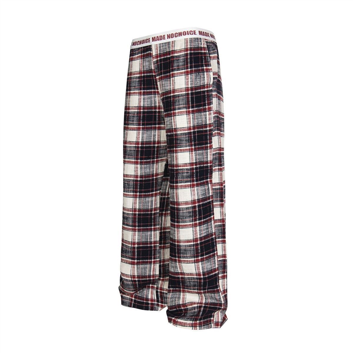 American Retro Plaid Casual For Women, New Spring/summer Style, Color-blocked Plaid, Loose-fitting, Slimming, Wide-leg_ecoleips.com