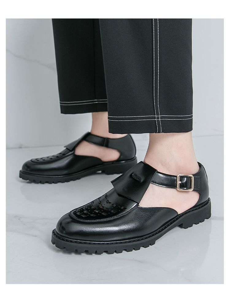 Roman Perforated Sandals Men, 2026 New Summer Model, Odor-resistant And Breathable Men's Shoes, Suitable Driving,_vogvips.com
