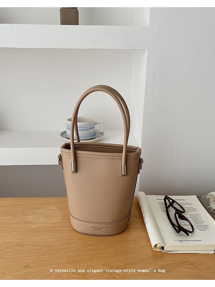 Borsa a secchiello elegante donna, borsa a tracolla capiente_voghion.com