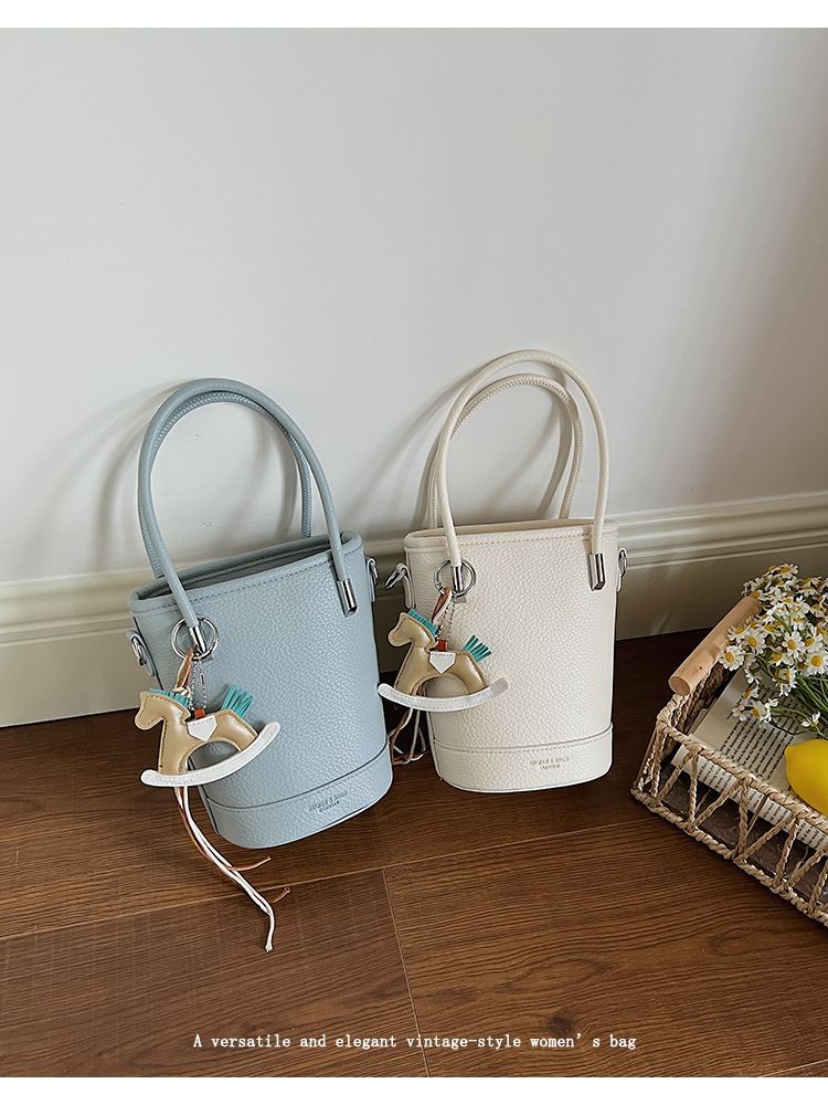 Borsa a secchiello elegante donna, borsa a tracolla capiente_voghion.com