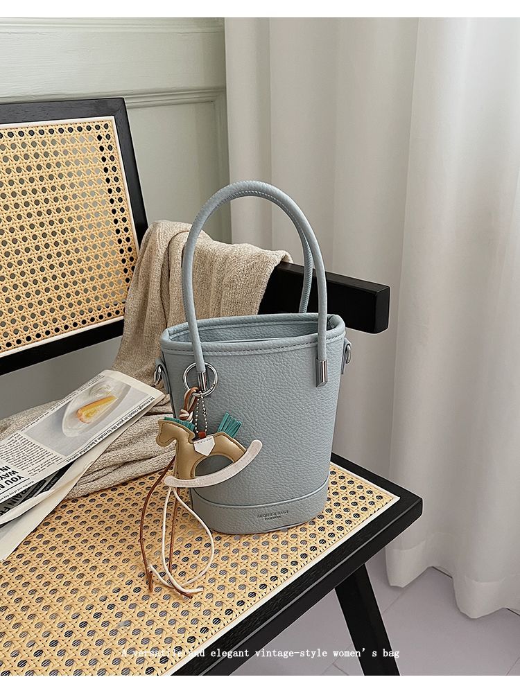 Borsa a secchiello elegante donna, borsa a tracolla capiente_voghion.com