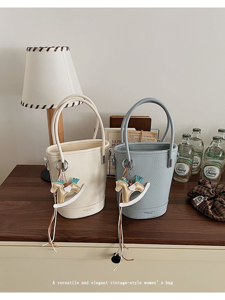 Borsa a secchiello elegante donna, borsa a tracolla capiente_voghion.com