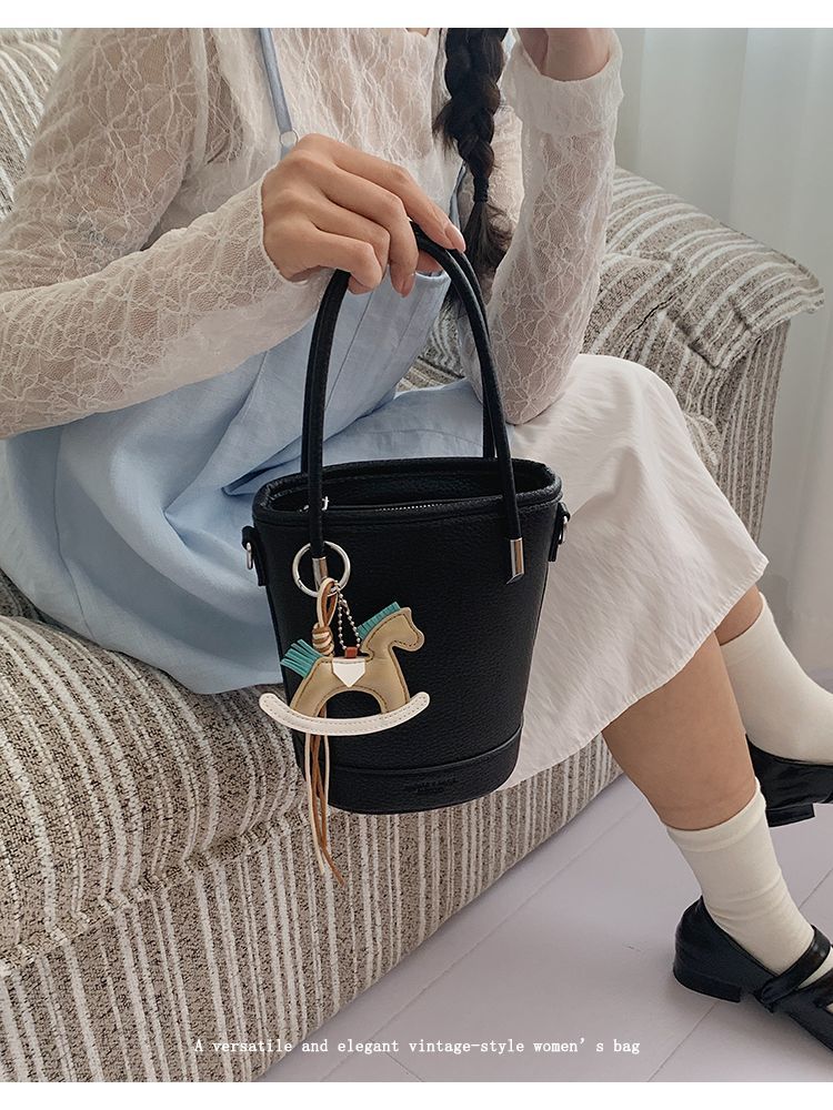 Borsa a secchiello elegante donna, borsa a tracolla capiente_voghion.com